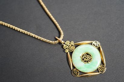 180.4- Yellow gold necklace (Wt: 15.95 g)...