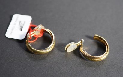 180.1- Pair of yellow gold hoop ear clips....