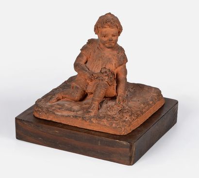 353- ''Jeune fille au bouquet'' Terracotta...