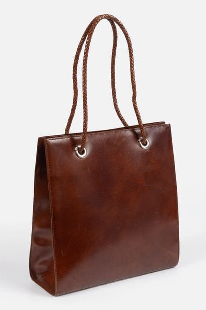 184- CARTIER Lady's bag in tobacco leather....