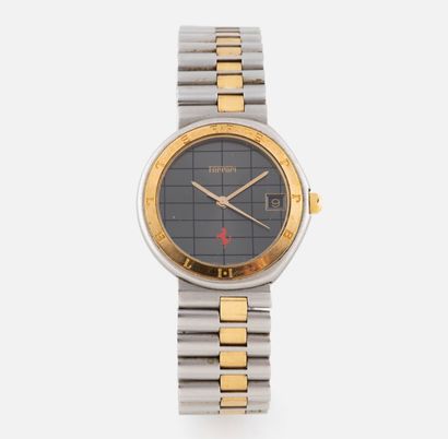 112- FERRARI Steel and gilt metal wristwatch....