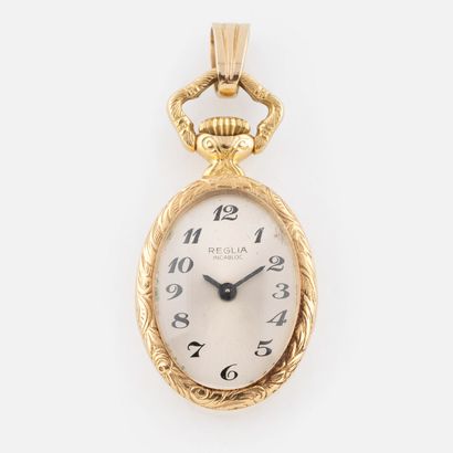 82- REGLIA Yellow gold pendant neckwatch....