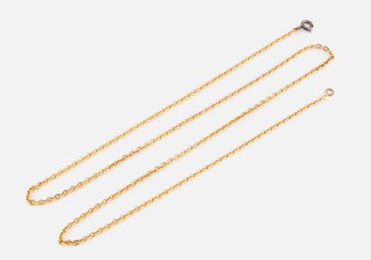 79- Yellow gold neck chain. Metal clasp....