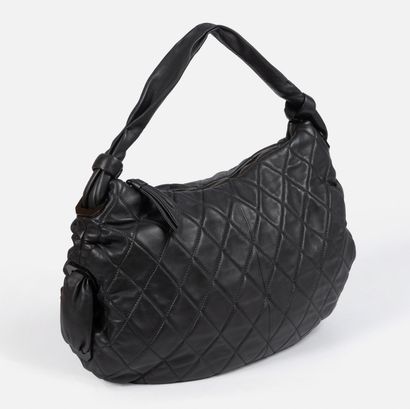 185- CORTO MALTEDO Black quilted leather...