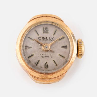 86- Yellow gold watch case. Weight: 4.98...