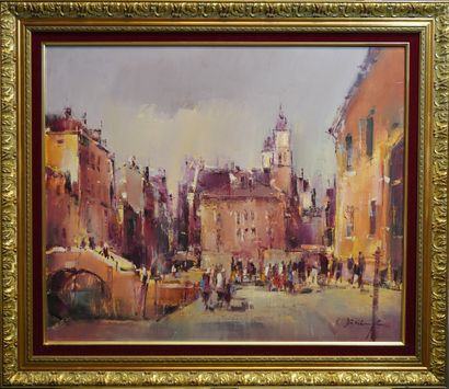 394- R. DERINGER (?) ''Venice''. Oil on canvas...