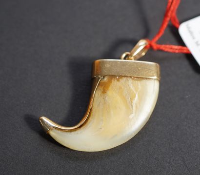 180.3- ''Griffe'' pendant. Yellow gold setting....