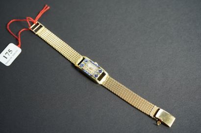 175- Ladies' wristwatch in yellow gold. Enameled...