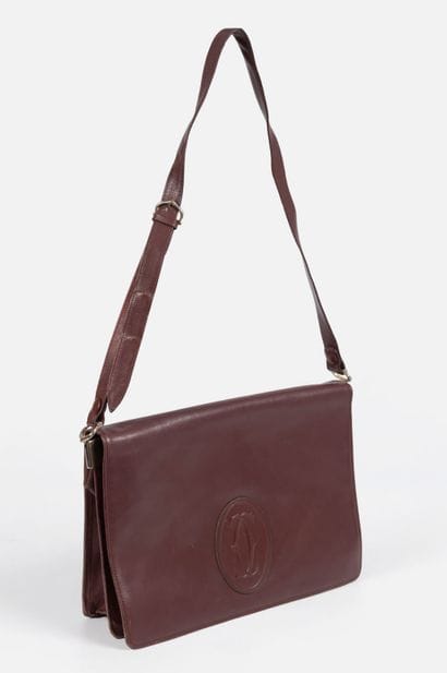 182- Must de CARTIER Burgundy leather bag...