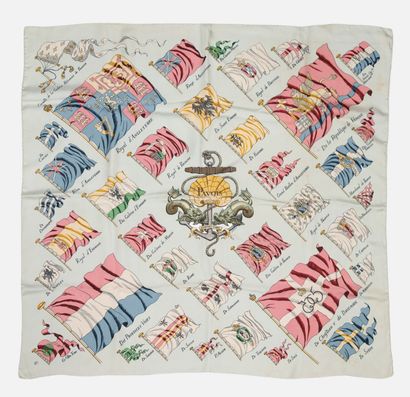 197- HERMES Printed silk square titled ''Pavois''...