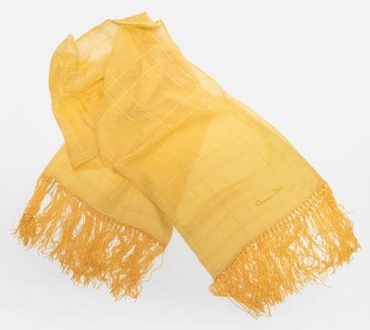 189- Christian DIOR Large fringed scarf in...