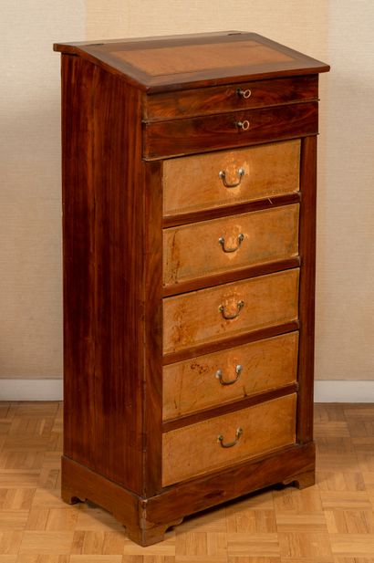 377- Mahogany scriban cabinet. Louis-Philippe...