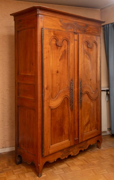 380- Rustic cabinet in molded and carved...