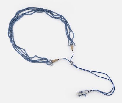 143- 4-row necklace of faceted sapphire beads....