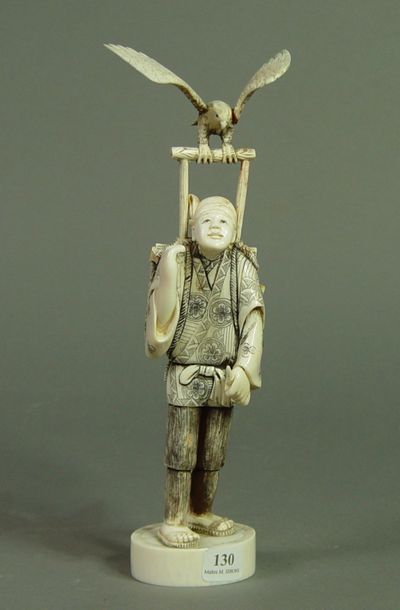 130- ''Pêcheur au cormoran''

Okimono en...
