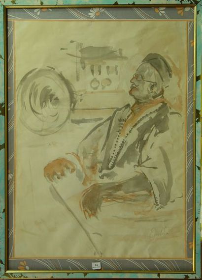 14- ANDOLSI

''Homme au turban''

Aquarelle...