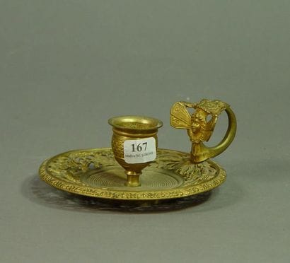 167- Bougeoir en bronze doré