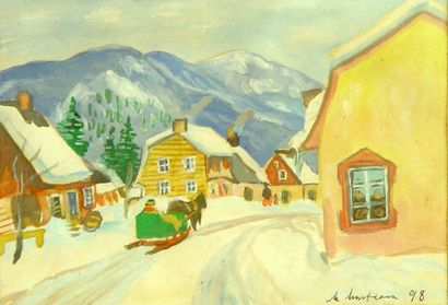 27- MONTEAU (?)

''Chalets sous la neige''

Aquarelle

10...