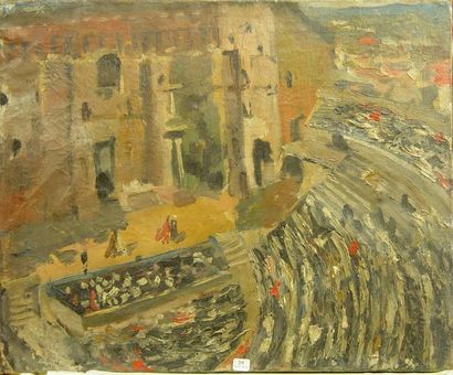 29- Ecole Française

''Le théâtre''

Huile...
