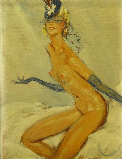 35- ROBARAL (?)

''Nu au chapeau''

Huile...