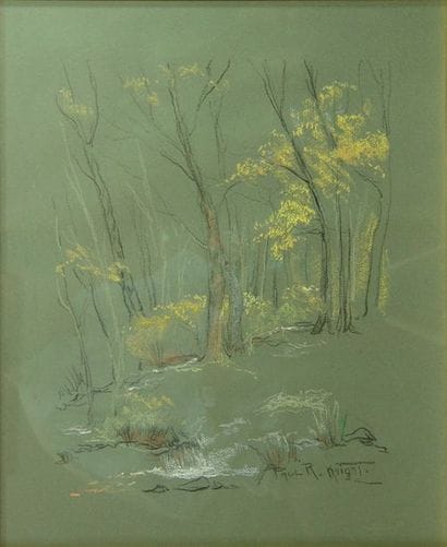 38- Paul R. KNIGHT

''Les arbres''

Pastel...