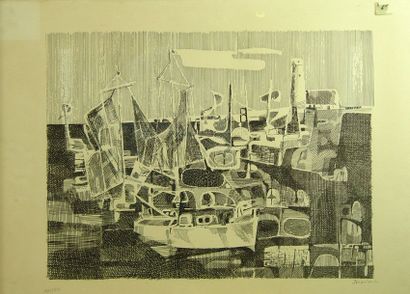 4- JERAMIAN

''Voiliers au port''

Lithographie...