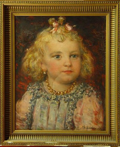 40- Ecole Française

''Jeune fille au collier''

Huile...