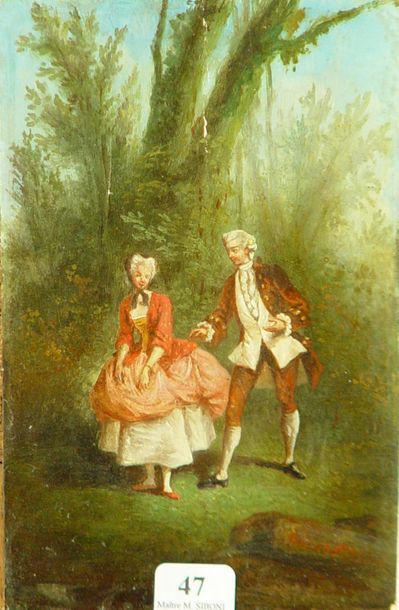 47- Ecole Française

''Scène galante''

Huile...
