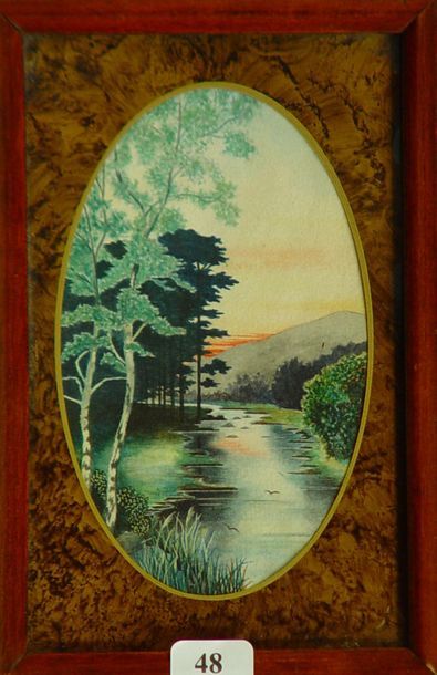 48- ''Paysage''

Aquarelle ovale

Extrême-Orient

Hauteur...