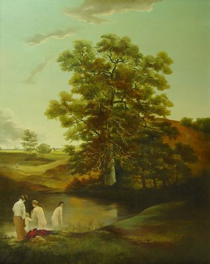 49- Ecole Française

''Les baigneuses''

Huile...