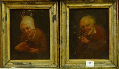 55- Ecole Hollandaise XIXème siècle

''Portraits''

Deux...