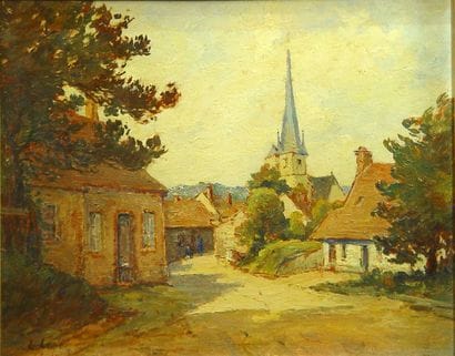 63- L. LEMAN (?)

''Village''

Huile sur...
