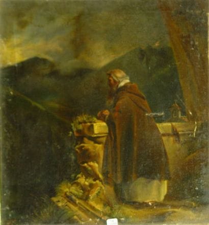 74- A. JACOB

''Moine''

Huile sur toile...