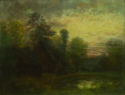 83- Ecole Française

''Paysage au crépuscule''

Pastel...
