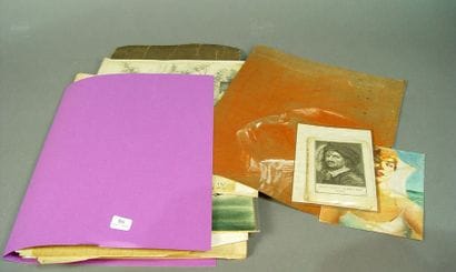 86- Lot de dessins, gravures