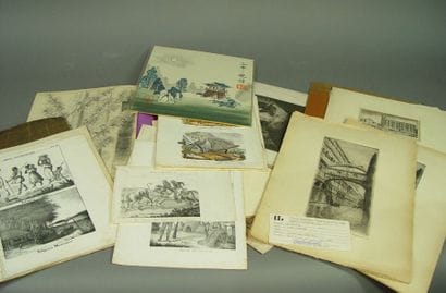 86- Lot de dessins, gravures