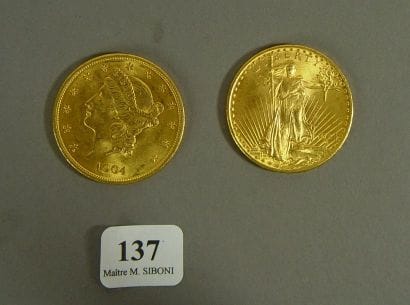 137- Deux pièces de 20 $