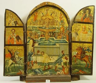 161- Triptyque représentant Notre Dame de...