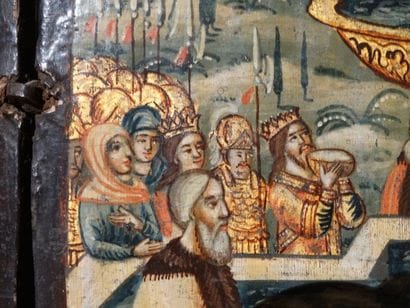 161- Triptyque représentant Notre Dame de...