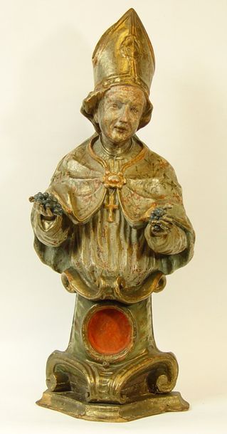 169- Rare buste reliquaire représentant saint...
