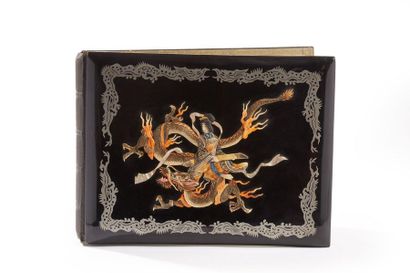 Photo album with a lacquer cover with inlaid...