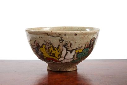 Chawan in cracked grey enamelled stoneware...