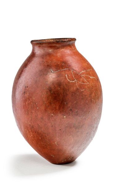 Ovoid vase in glazed terracotta called 