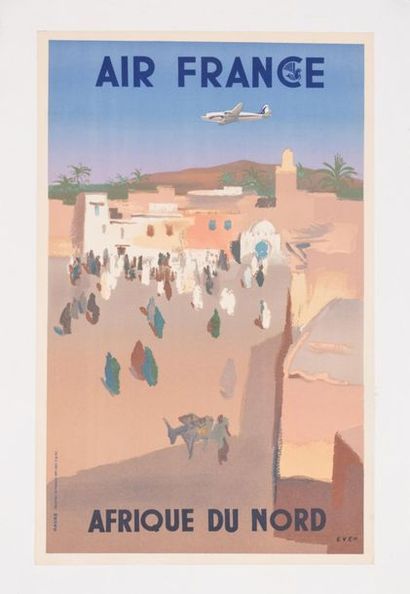 EVEN
Air France. North Africa. 1950.
Lithographic...
