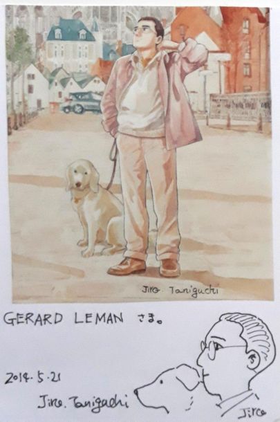 Taniguchi Jiro - dédicace
Rarissime dessin...