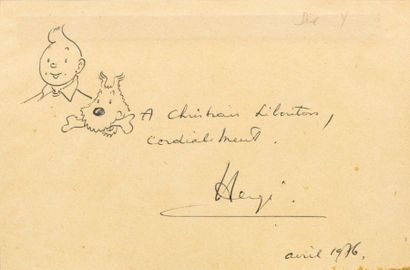 Hergé - dédicace
Dessin original sur feuille...