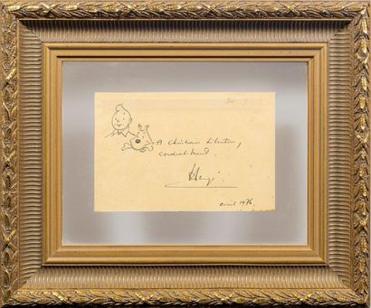 Hergé - dédicace
Dessin original sur feuille...