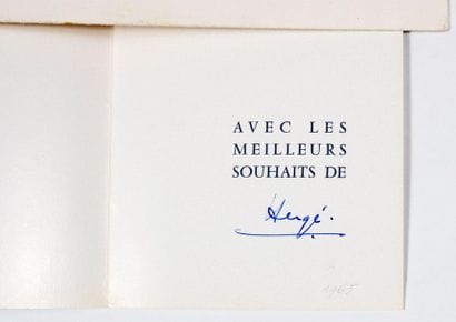 HERGÉ
Carte de Voeux 1965 : Joyeux Noel Bonne...