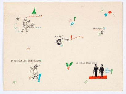 HERGÉ
Carte de Voeux 1971 : Tintin, Milou,...