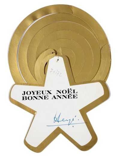 HERGÉ
Carte de Voeux 1972 : Une étoile attachée...